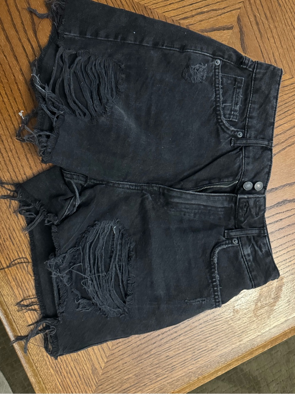 Forever 21 Black Distressed Cutoff Denim Shorts